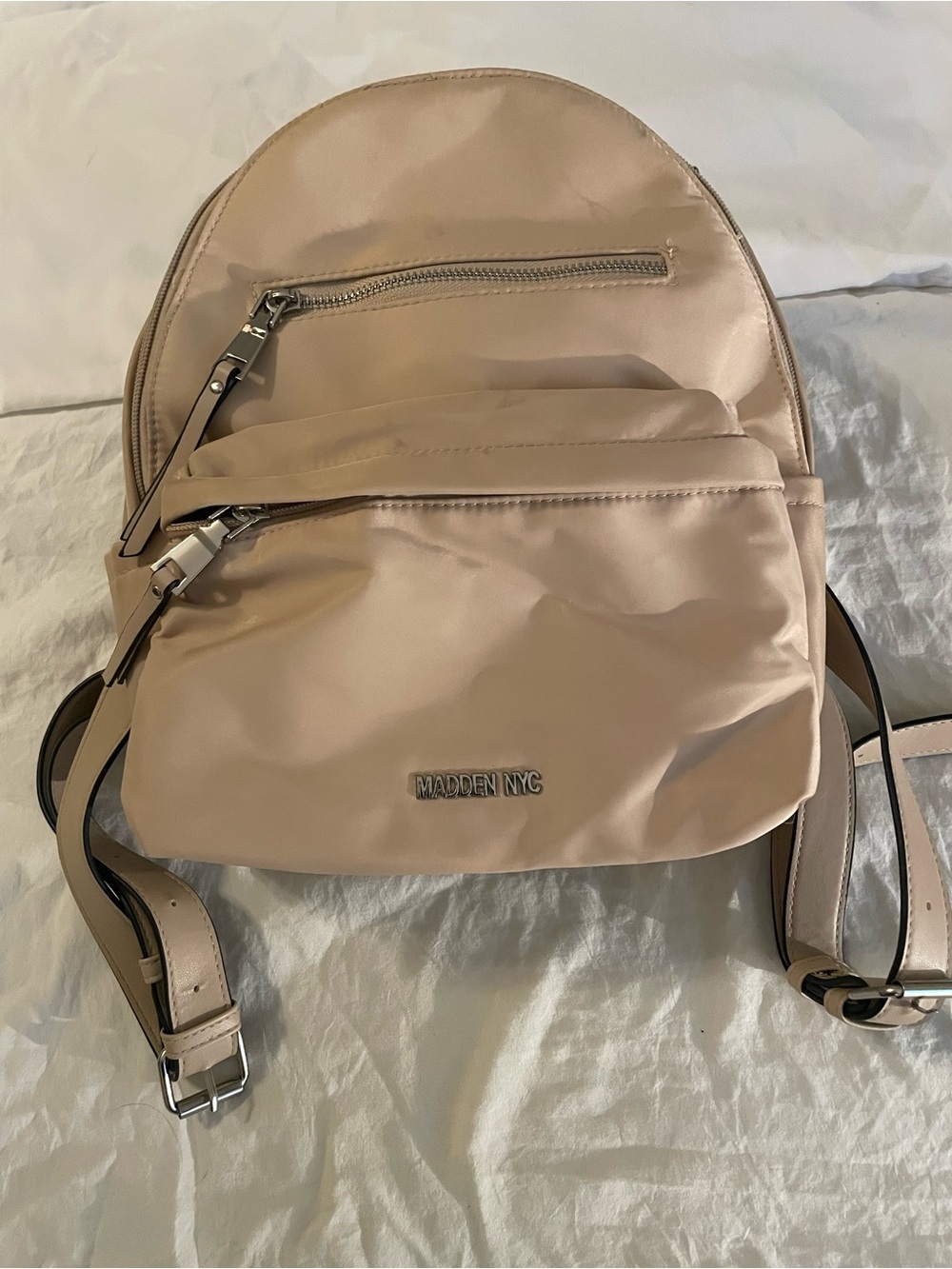 Madden NYC Nude Beige Mini Backpack - Compact Everyday Bag